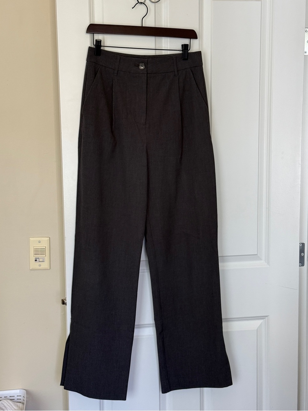 OAK + FORT Charcoal Straight-Leg Dress Pants